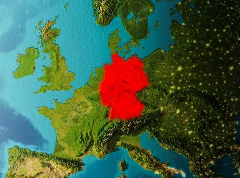 Orbit view of Germany Illustrazione stock