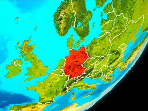 Orbit view of Germany Illustrazione stock