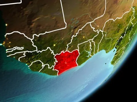Orbit view of Ivory Coast Stock Illustration