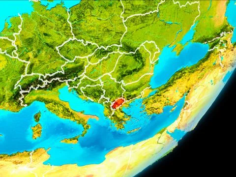 Orbit view of Macedonia Stock Illustration