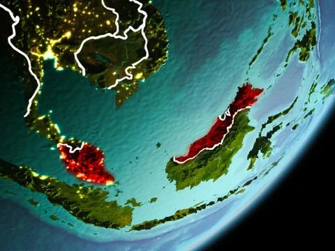 Orbit view of Malaysia Stock Illustration