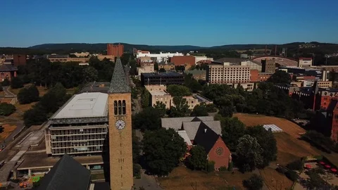 Orbit View of McGraw Tower at Cornell University Part 2 Stock Footage 93618572