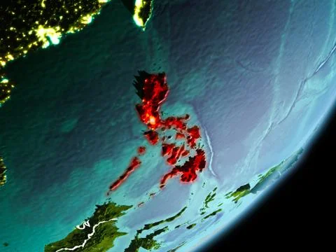 Orbit view of Philippines Illustrazione stock