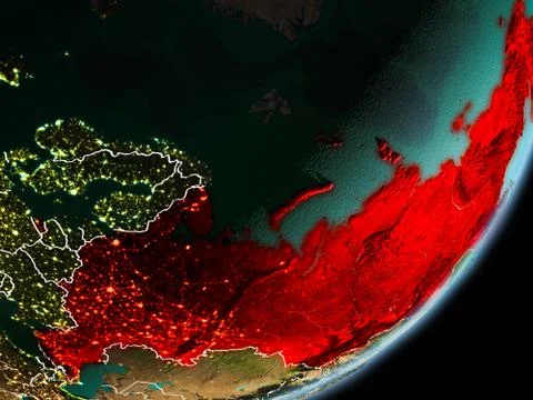 Orbit view of Russia イラスト素材