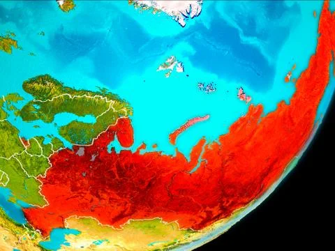 Orbit view of Russia イラスト素材