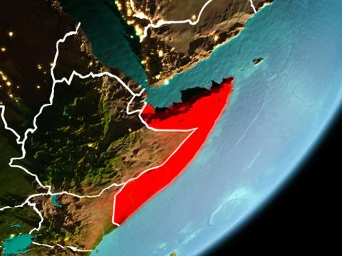 Orbit view of Somalia Illustrazione stock