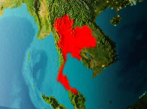 Orbit view of Thailand Stock Illustration