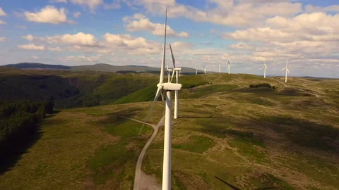Orbit Welsh windmill Stock Footage 232759723