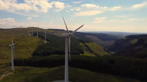 Orbit Welsh windmill right Stock Footage 232783051