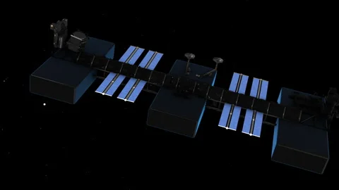 Orbital Cloud Computing Hub - Space-Based Server Farm Stock Footage 328491199