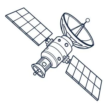 Orbital Communication Satellite Vector Stock Illustration