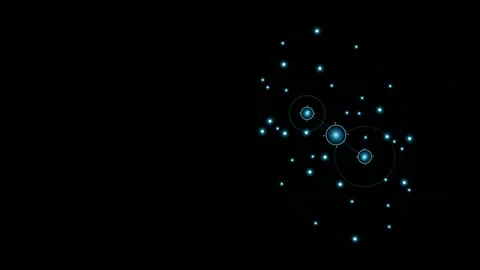 Orbital Data Architecture Moving Cyan Nodes Digital Network Animation 스톡 동영상 347084866