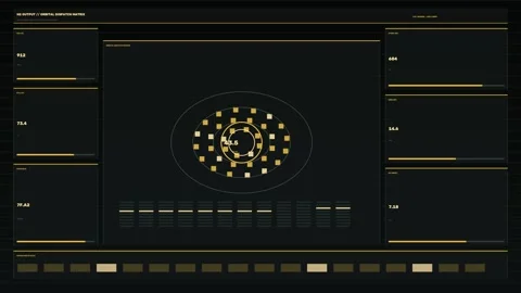 Orbital Data Dispatch HUD Seamless Loop Vídeo Stock 342331983