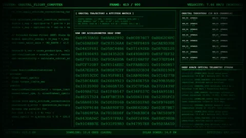Orbital Flight Computer Interface. Stock Footage 348587778