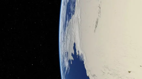 Orbital flyover of Antarctica with camera tilted 90 degrees Video stock 49869803