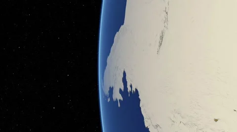 Orbital flyover of Antarctica with camera tilted 90 degrees (cloudless) Stock Footage 49870032
