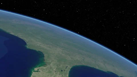 Orbital flyover of the Florida peninsula (cloudless) Stock-Footage 49006077