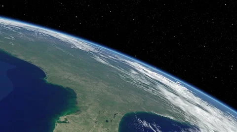 Orbital flyover of the Florida peninsula Stock Footage 49006858