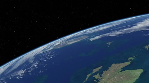 Orbital flyover of Great Britain  Video stock 49340971