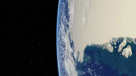 Orbital flyover of Greenland with camera tilted 90 degrees  Stock Footage 49869311