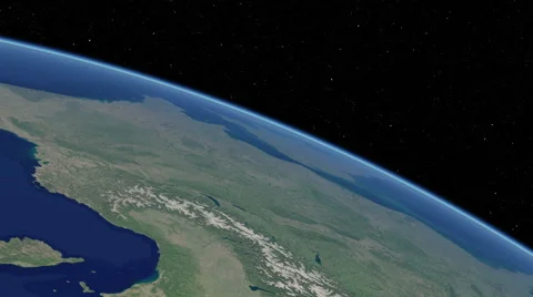 Orbital flyover of Italy (cloudless) Stock Footage 49345943