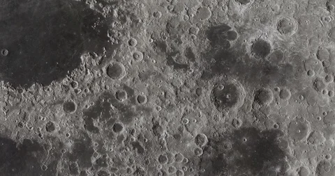 Orbital flyover of lunar equator at 75 degrees longitude Stock Footage 105604436