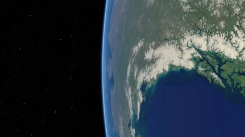 Orbital flyover of Northwest Canada with camera tilted 90 degrees Stock-Footage 49940861