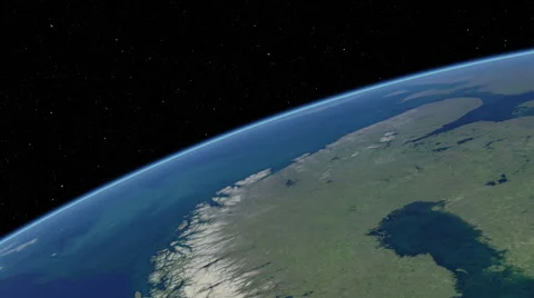 Orbital flyover of Scandinavia (cloudless) Stock Footage 49335108