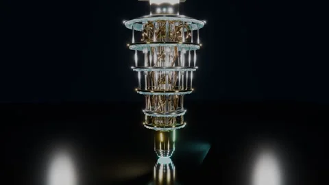 Orbital Journey Circling Quantum Supercomputer, 4K Vídeos de archivo 345541830