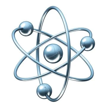 Orbital model of atom - 3D illustration Stock Illustration
