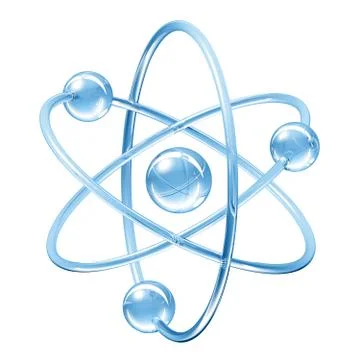 Orbital model of atom - physics 3D illustration Stock Illustration
