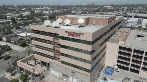 Orbital of The Old Orange Register Newspaper Building 30th August 2023 Stock Footage 312268751