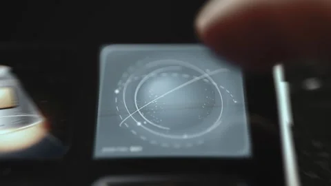 Orbital Path Planning Tile on Space Dashboard Stock Footage 340555717