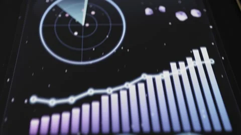 Orbital radar scans surrounding space debris Stock Footage 342495636