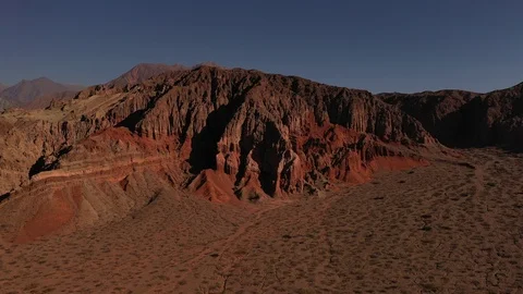 Orbital Red Mountain Stock Footage 116956258