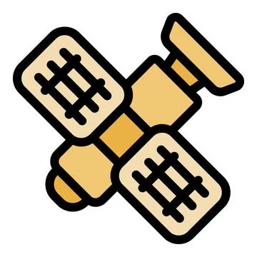 Orbital satellite transmitting data in outer space Stock Illustration