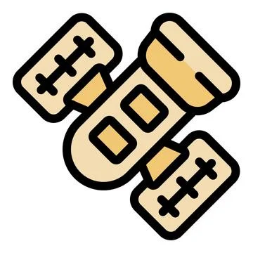 Orbital satellite transmitting data in space exploration mission Stock Illustration