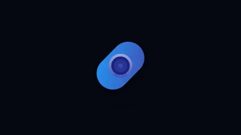 Orbital Space Station Module Icon with Sequential Docking Lights and Blue G.. Видео 346130674