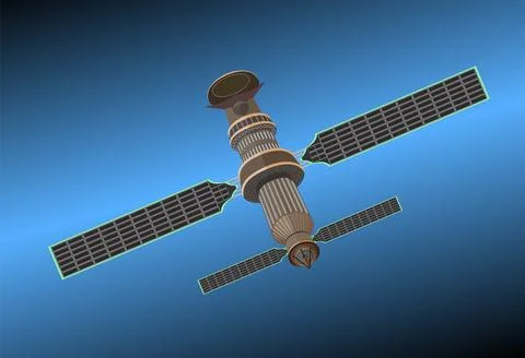 Orbital space station in space. Stock Illustration
