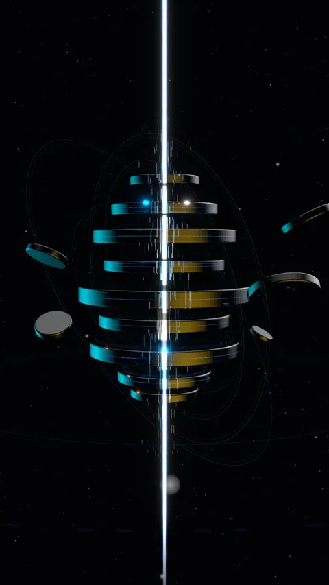 Orbital vertical perspective of a complex refractive, Vertical 9:16 422 HQ Stock Footage 336655693