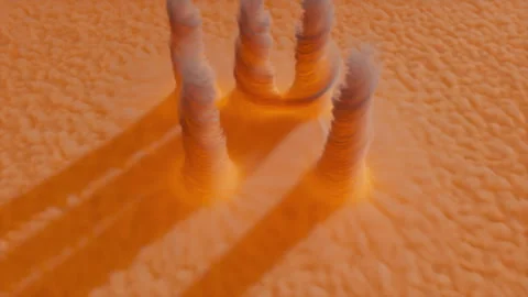 Orbital view of multiple fire devils Stock Footage 319313210