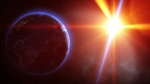 Orbiting 3d Earth animation in space Stock Footage 72128636