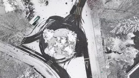 Orbiting and Descending Drone Shot of Snowy Tree in South Korea Stock Footage 344248268