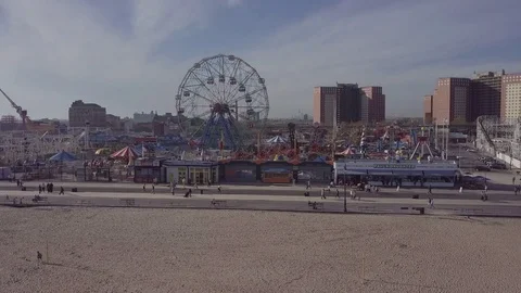 Orbiting Around Coney Island Stock Footage 75462422