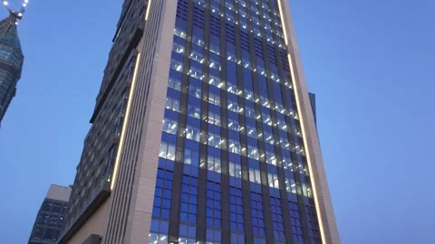 Orbiting Around Skyscraper Aerial View 3 Stock Footage 256160348