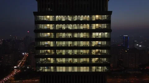 Orbiting Around Skyscraper Aerial View 6 Stock Footage 256160357