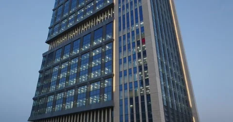 Orbiting Around Skyscraper Aerial View Video stock 256160376