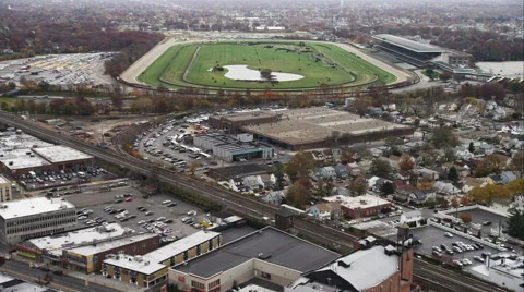 Orbiting Belmont Park in Elmont, New York. Shot in November 2011. Stock Footage 59172597
