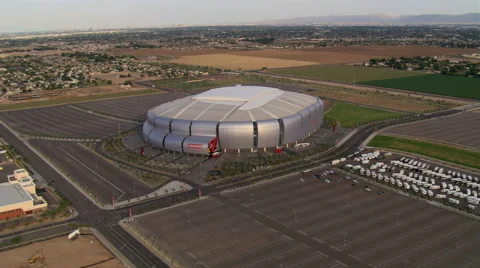 Orbiting Cardinals Stadium in Phoenix. Shot in 2007. Stock Footage