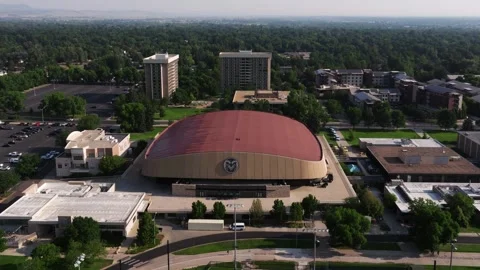 Orbiting Drone Shot above Moby Arena at Colorado State University Stock Footage 345247274